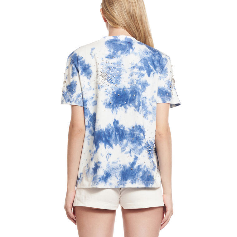 Tie Dye Splash Embroidery Tee image number null