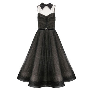 Charlotte Metallic Speckled Illusion Sleeveless Midi Dress