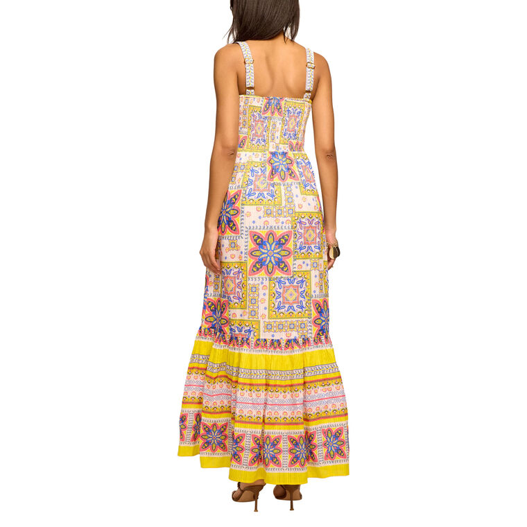 Alora Sleeveless Printed Cotton Maxi Dress image number null