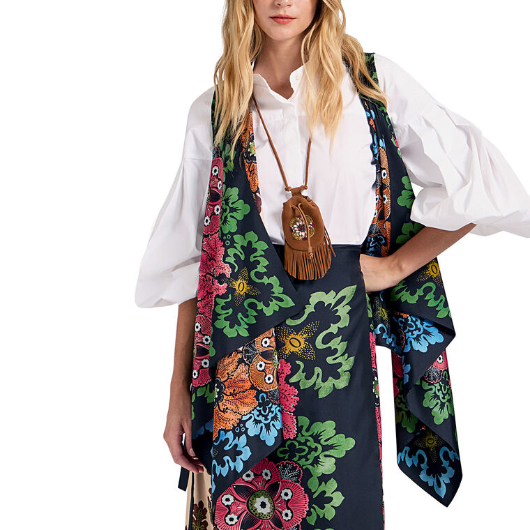 Reversible Silk Scarf Gilet image number null