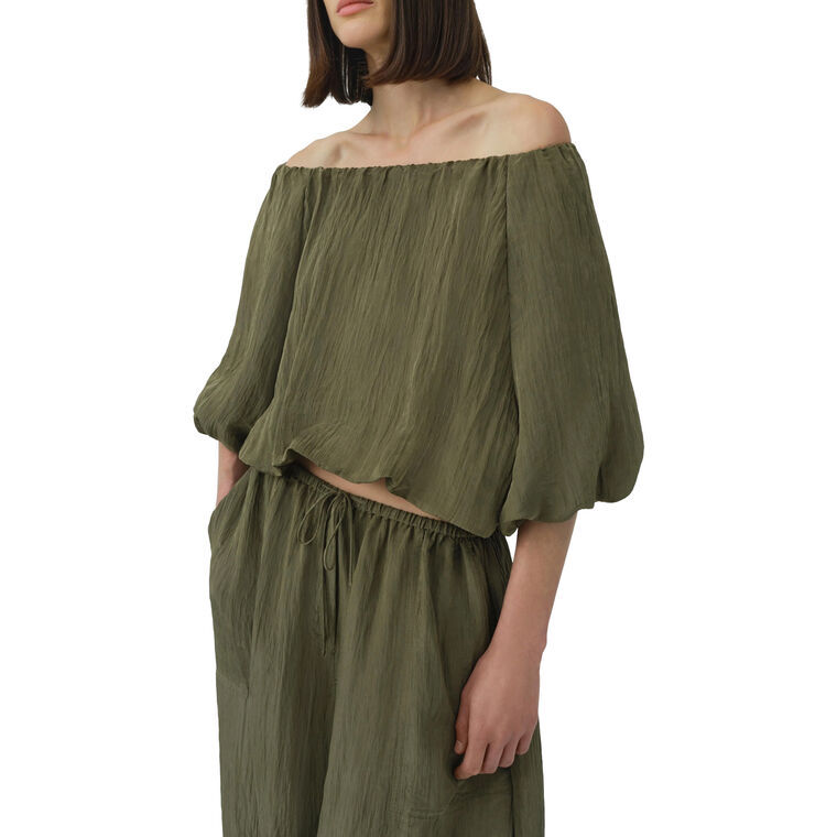 Anni Puff Sleeve Cropped Top image number null
