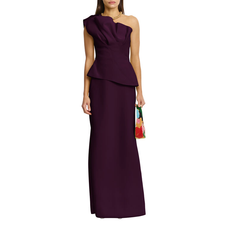 Lugano Sculptural One-Shoulder Maxi Dress image number null