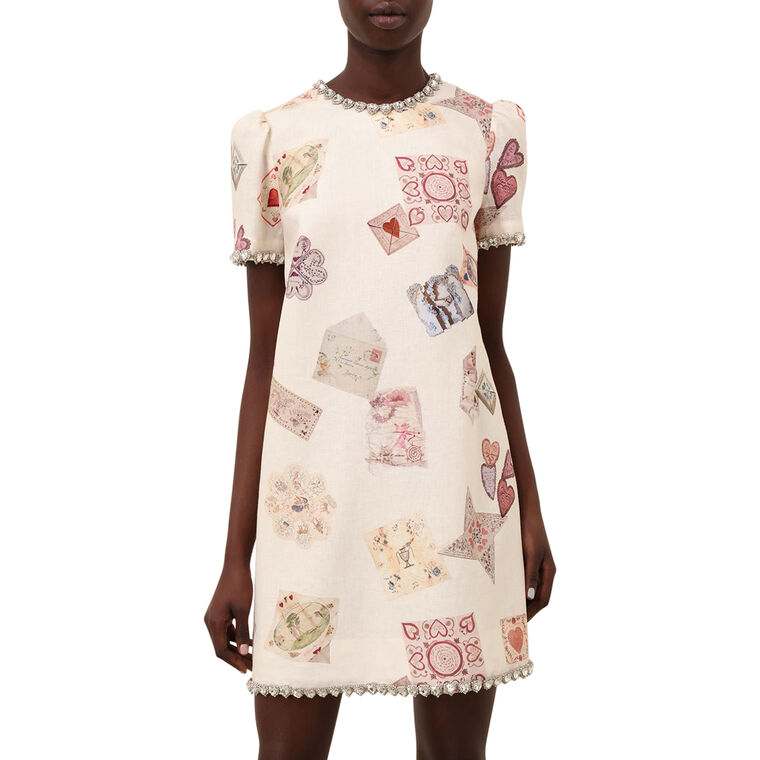 Hypnotic Jewel-Embellished Mini Shift Dress image number null