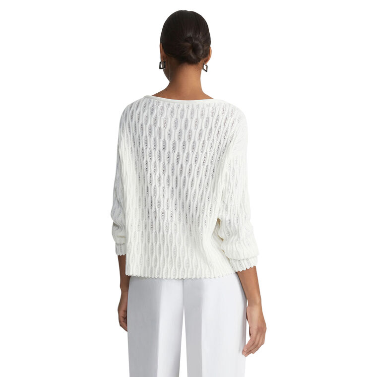 Honeycomb Wide V-Neck Sweater image number null