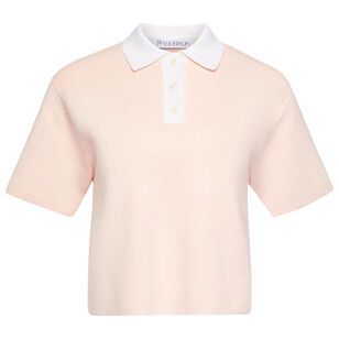 Cropped Knitted Polo Top