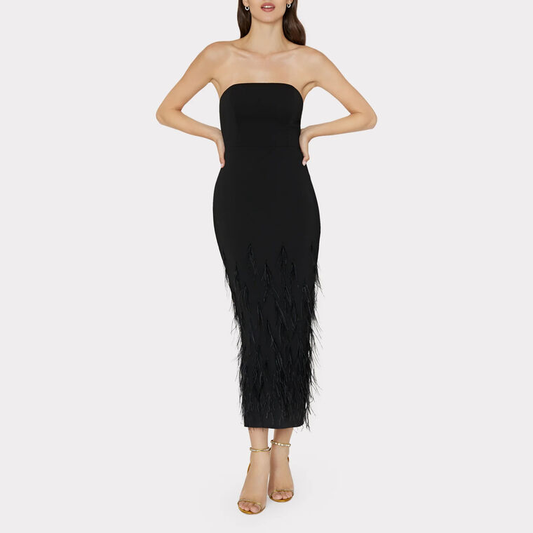 Shai Strapless Feather Dress image number null