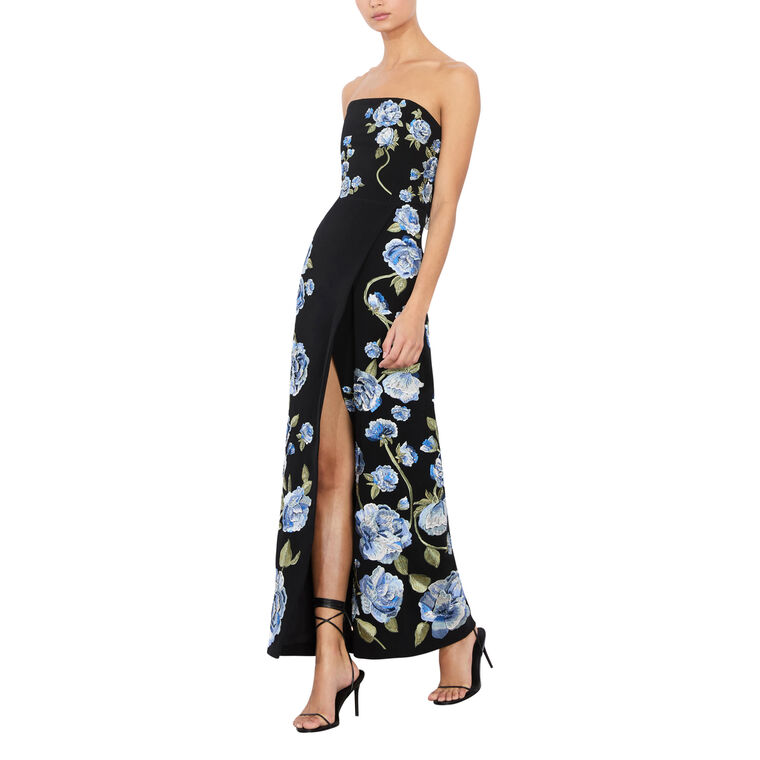 Jeri Strapless Embellished Romper With Overskirt image number null