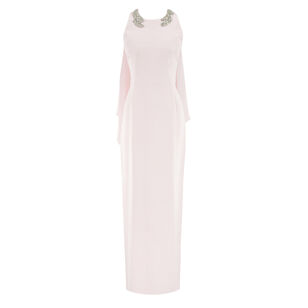 Racer Neck Overlay Gown