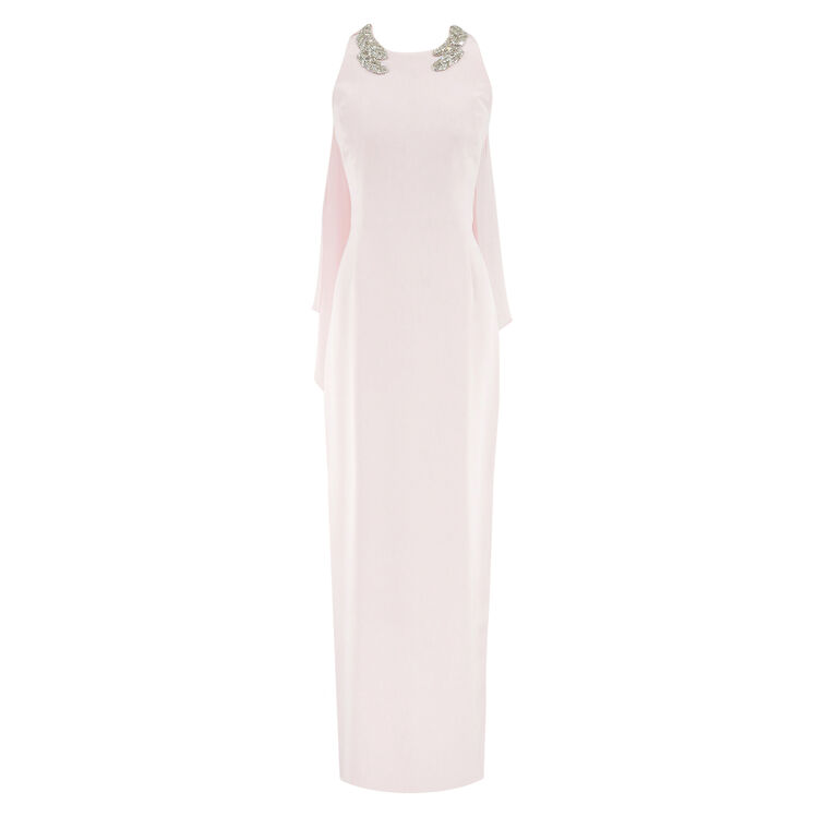 Racer Neck Overlay Gown image number null
