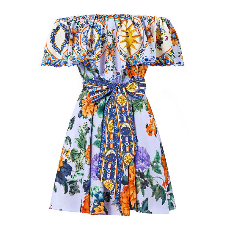 Shoulder Frill Short Dress image number null