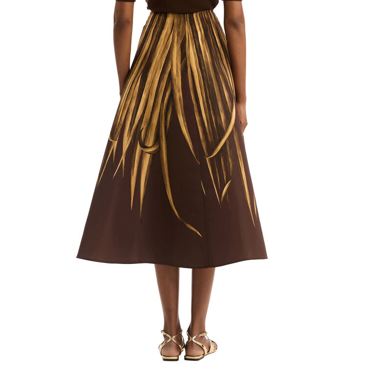 Palm Leaves Faille Skirt image number null