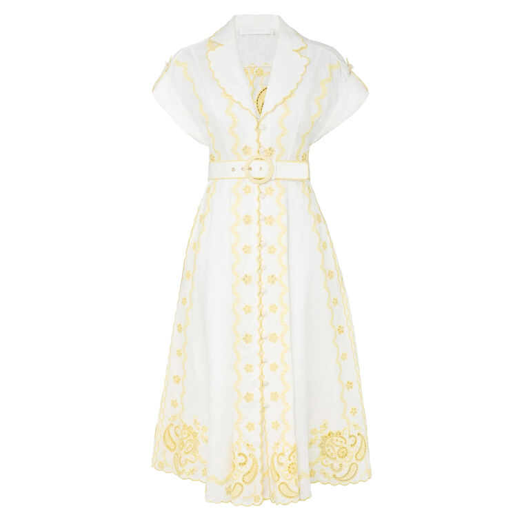 Lucky Embroidered Short Sleeve Midi Dress image number null