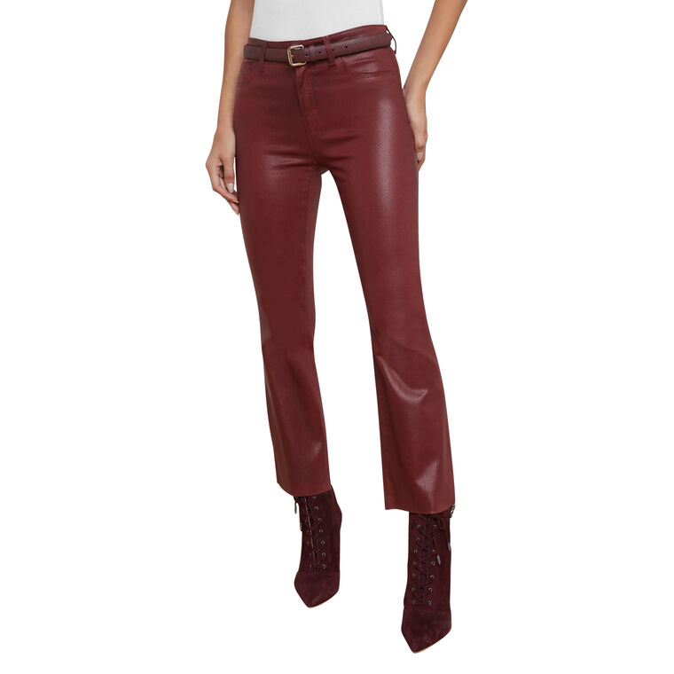 Kendra Coated High Rise Crop Flare Jean image number null