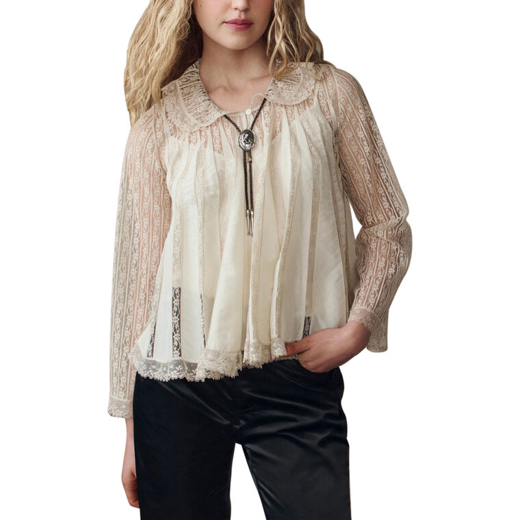 The Keepsake Lace Collared Long Sleeve Top image number null