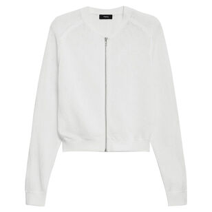Pointelle Bomber Jacket In Crepe Knit
