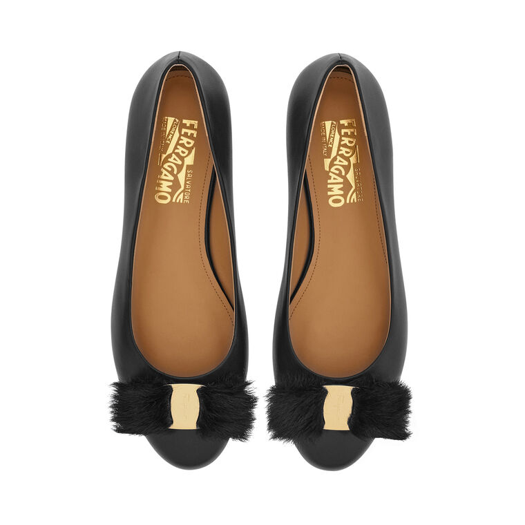 Varina Fur Bow Ballet Flat image number null