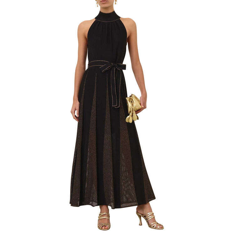 Valiant Metallic Halter Dress image number null