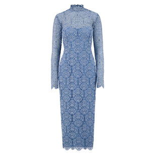 Chenille Lace High Neck Dress
