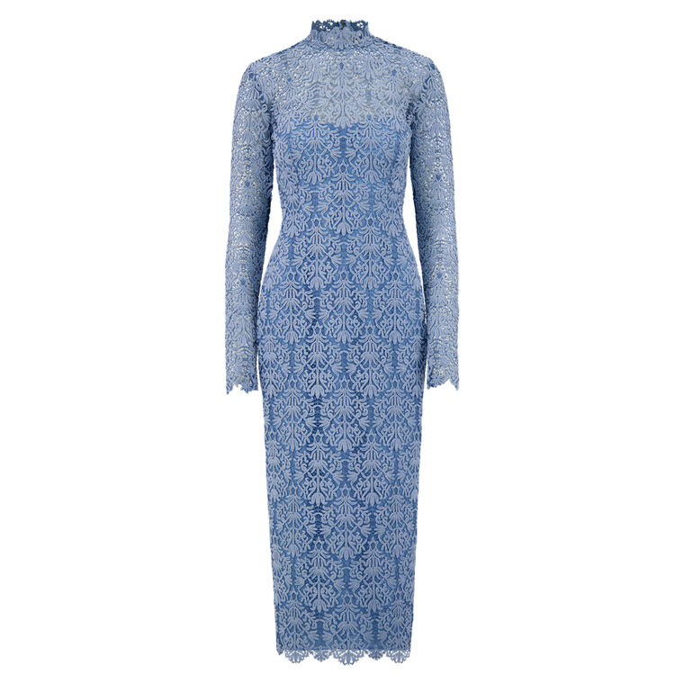 Chenille Lace High Neck Dress image number null