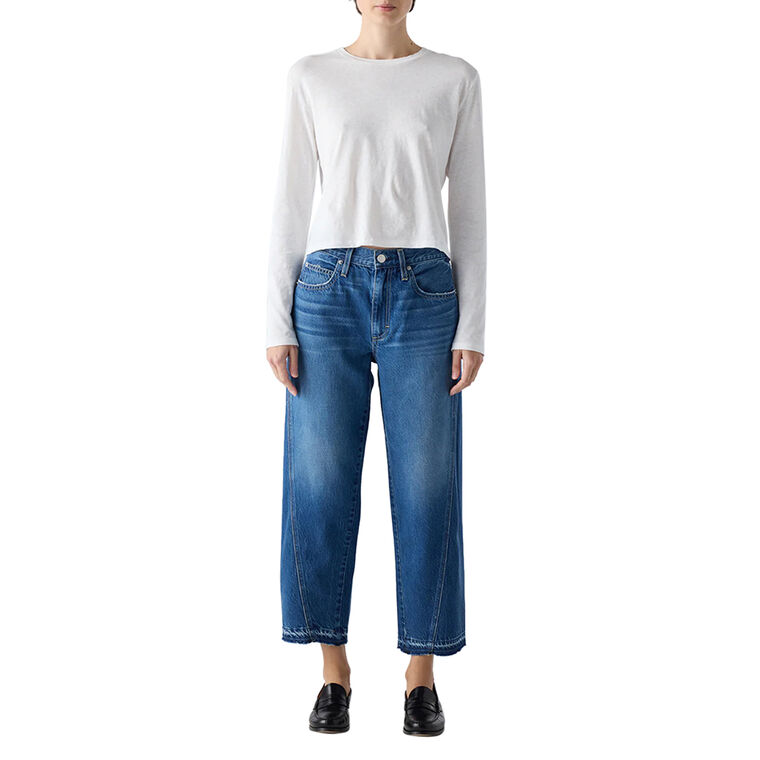 Maria Mid-Rise Cropped Horseshoe Jean image number null