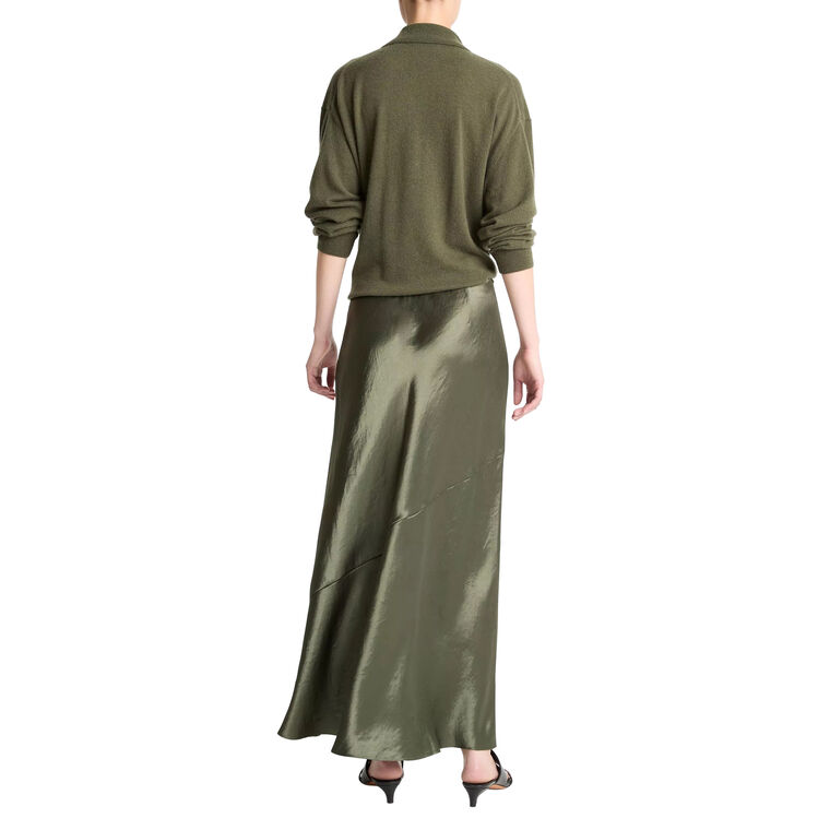 Paneled Satin Bias Skirt image number null