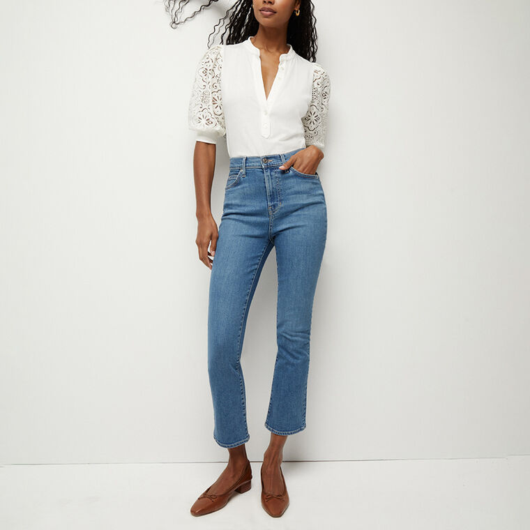 Carly High Rise Kick Flare Jean image number null