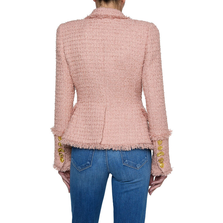 Kaisley Tweed Blazer With Frayed Trim image number null