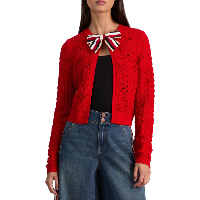 Dollie Open Front Bow Detail Cardigan image number null