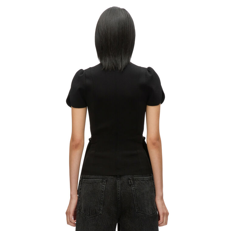 Compact Short Sleeve Rib Tulip Top image number null