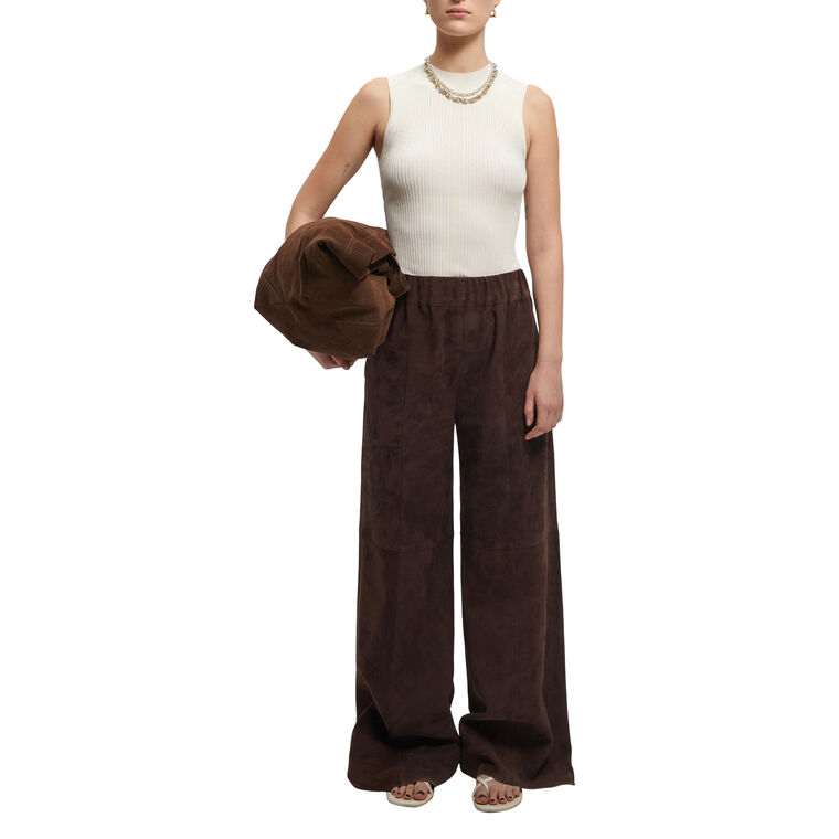 June Cut-Out Back Ribbed Knit Tank Top image number null