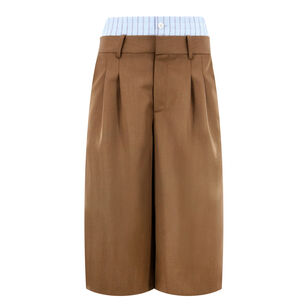 Jumbo Double Waistband Wide-Leg Shorts