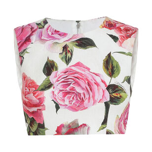 Rose-Print Crop Top