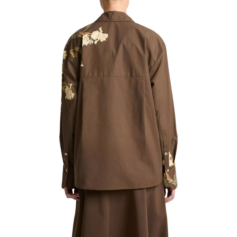 Placed Iris Cotton Button-Front Shirt image number null
