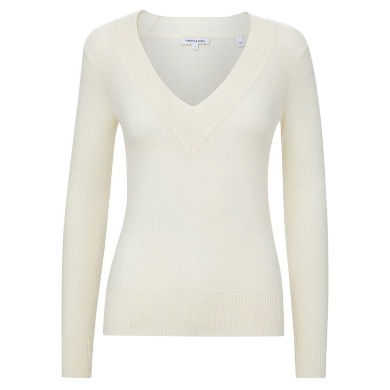 Veronica Beard Coleta V-Neck Cashmere Sweater Tootsies