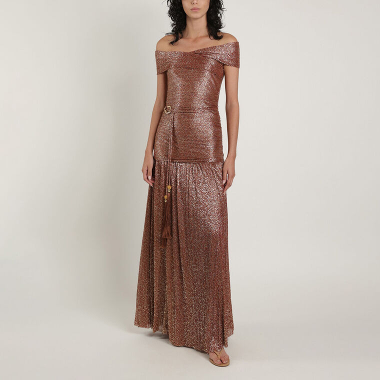 Nolan Off-Shoulder Belted Maxi Dress image number null