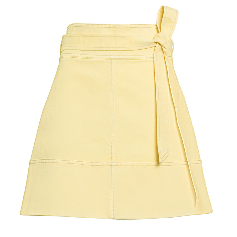 Courtney Belted A-Line Denim Mini Skirt image number null