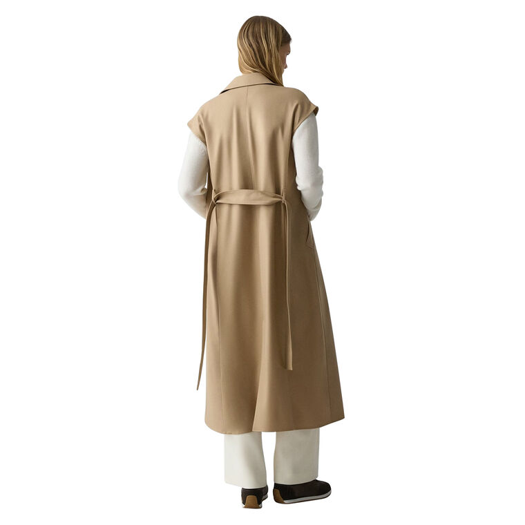 Double-Breasted Belt Dress in Wool-Blend Flannel image number null