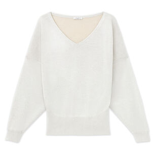 Merino Wool-Silk Sequin Blouson Sweater