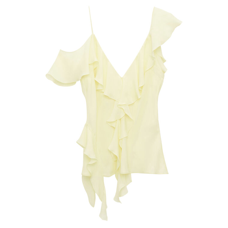 Sheer Twist Georgette Ruffle Top image number null