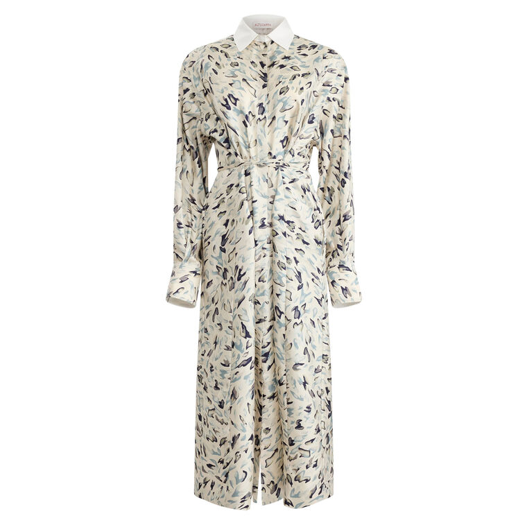 Floyd Collared Long Sleeve Midi Dress image number null