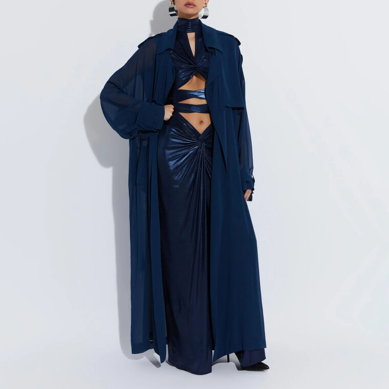 Georgette Double Breasted Trench image number null