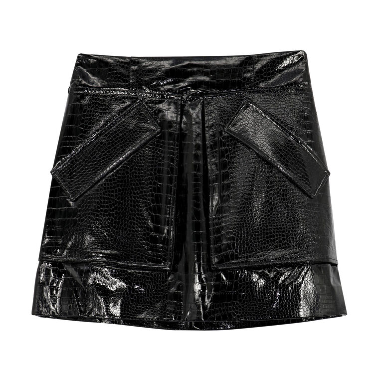 Cherry Faux Leather Skirt image number null