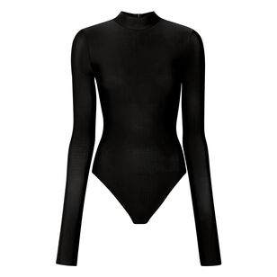 Jersey Mock Neck Long Sleeve Bodysuit