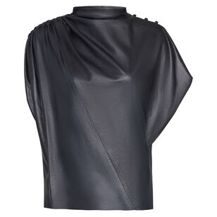 Wish You Would Cap Sleeve Leather Top
