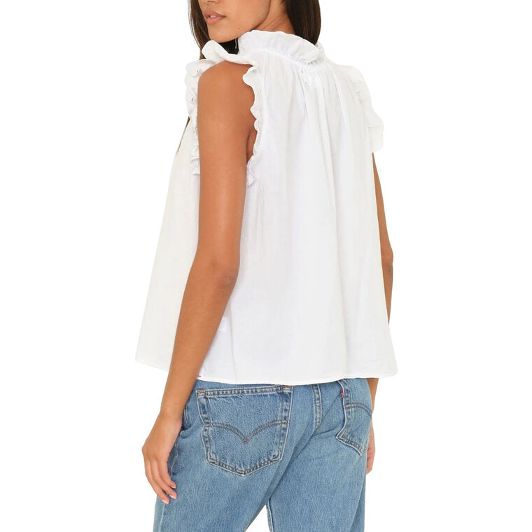 Bex Short Sleeve Ruffle Detail V-Neck Top image number null