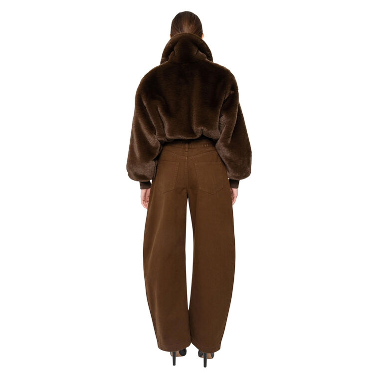 Clemence Cropped Faux Fur Jacket image number null