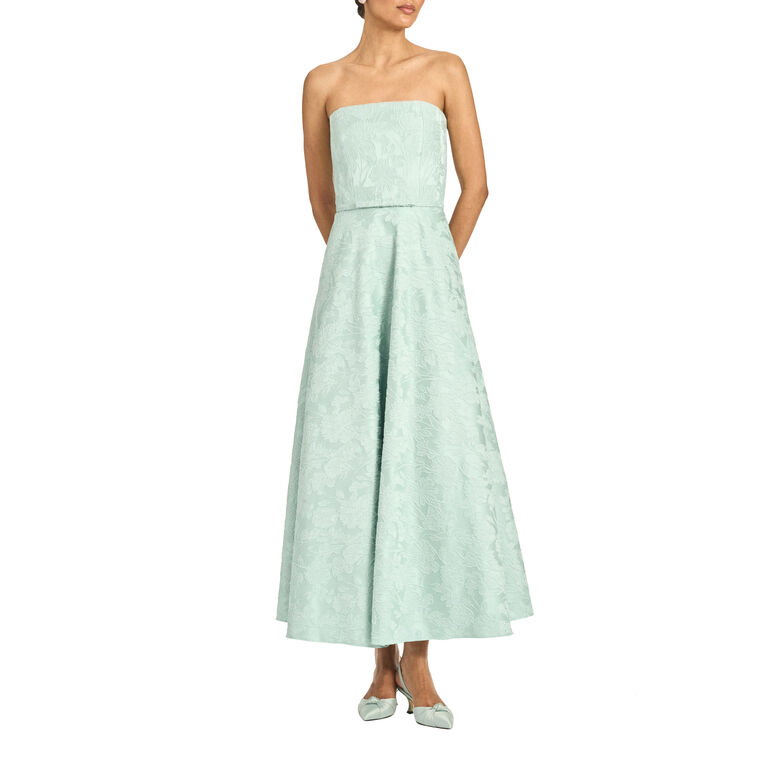 Darian Strapless Belted Tea-Length Dress image number null
