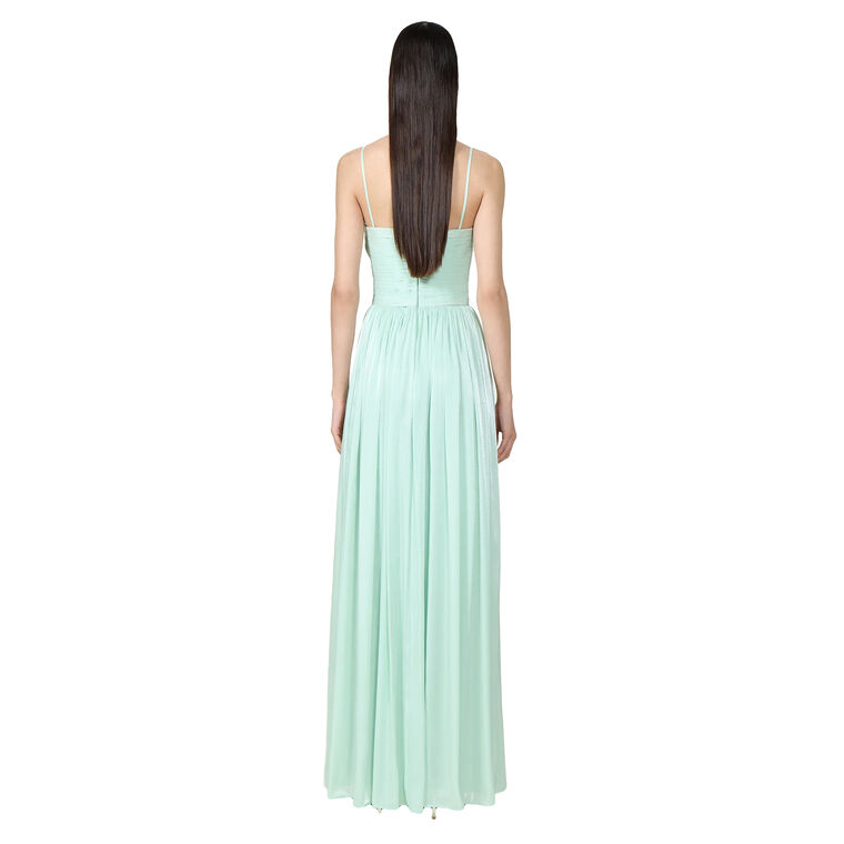 Sireen Sleeveless Draped Lurex Georgette Gown image number null