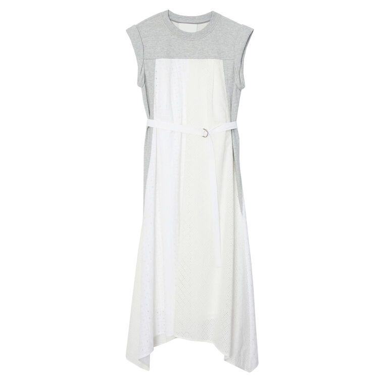 Sleeveless French Terry Belted Midi Dress image number null