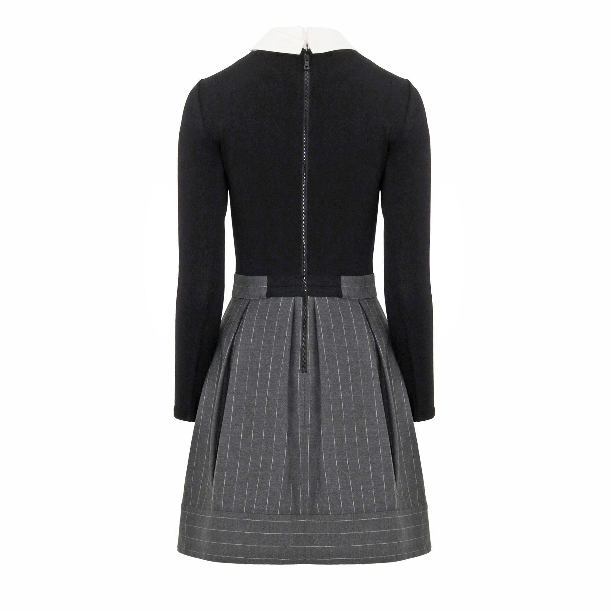 Chara Long Sleeve Pleated Mini Dress With Collar